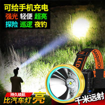 LED headlight super bright rechargeable strong light head mounted field high power xenon lamp Lithium electric night fishing miner lamp flashlight