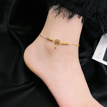 European coin anklet women do not fade simple couple sand gold sexy personality net red summer new trend niche foot accessories