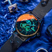  Hollow tritium gas watch mens automatic mechanical watch black and green water ghost waterproof mens watch top ten brands student trend