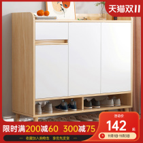 Shoe cabinet home door large capacity dustproof storage artifact bedroom good-looking Net red solid wood leg simple shoe shelf