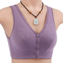 Bra without steel rim underwear gathering front open buckle vest style upper support lactation cotton middle-aged mother bra