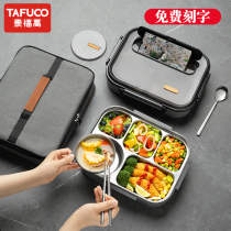 Japans Taifu high-capacity lunch box students special stainless steel lunch box 5-segment office worker separated meal plate