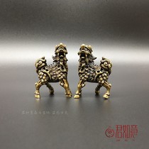 Solid brass Kirin widget a pair of pure copper - fire Kirin copper - ornament