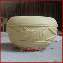 Sandstone sculpture European flowerpot indoor and outdoor courtyard flower bowl ornaments garden landscape decoration