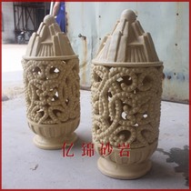 Yijin sandstone sculpture club ornaments street lights indoor and outdoor crafts relief round carving leaf wall decoration