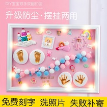 Hand and foot ink pad fetal hair souvenir diy set newborn foot model girl newborn 100 day Palm baby