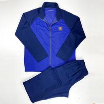 New blue fire long sleeve physical training suit flame blue fitness suit Spring and Autumn long sleeve round neck shirt sweater
