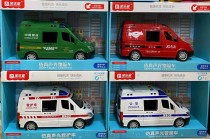 Childrens toy car inertia car Bao Lixing 120 open door ambulance police car sound and light music car Boy gift