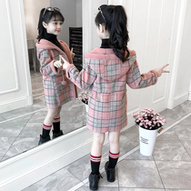 Girls great clothes 2022 new autumn and winter nets red ocean currents CUHK children winter thickened lambs wool warm coats