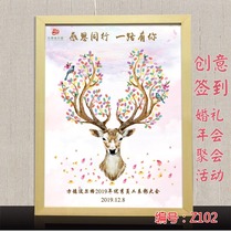 All the way Deer has your birthday wedding fingerprint tree Christmas sign-in painting sign-in this years meeting students will get married