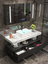 Nordic Bath Cabinet Marble Countertop Washbasin Washbasin Cabinet Combination Toilet Small Household Type Wash Terrace Mirror Cabinet