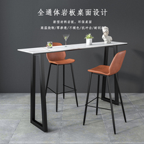 Italian light luxury Rock board bar table Nordic simple living room small bar balcony table and chair home wall table