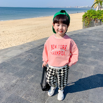 Baby Sweatshirt Spring Autumn Style Boy Spring Clothing 2022 New Ocean Qi Childrens Thin Childrens Spring Blouses Pink Tide
