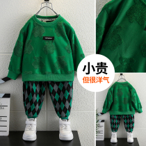 Boys spring clothing suit Yangqi 2022 new Korean version Childrens handsome clothes Spring and autumn Tide Cool baby Two sets