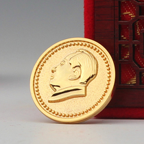 Grandpa Mao badge badge badge souvenir brooch brass gilt