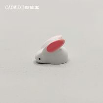 Miniature mini animal little white rabbit Rabbit Tuzki cartoon doll resin model miniature decoration jewelry