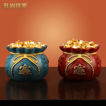 "Fu Lu Yu" pure copper cornucopia ornaments lucky bag purse copper cylinder housewarming handicraft
