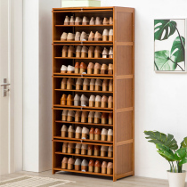 Indoor solid wood large shoe cabinet shoe shelf door multi-layer super large capacity dustproof household simple modern storage rack