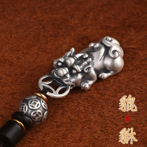 Luotai old silversmith 999 sterling silver money Pixiu pendant mens tide solid pendant foot silver car Pixiu keychain