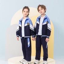 Kindergarten garden clothes spring and autumn cotton sets childrens college style class clothes Primary School students autumn sportswear three sets