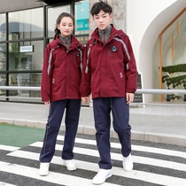 Primary school students autumn and winter school uniform stormtrooper three-in-one junior high school class uniform three-piece suit Kindergarten sports wind garden uniform