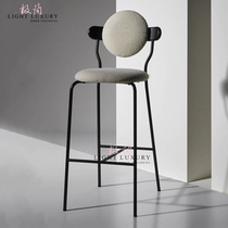 New metal post-modern minimalist bar chair stainless steel light luxury bar chair Nordic high stool KTV bar stool
