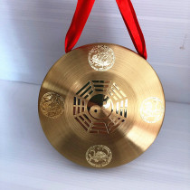 Brass gong Belt magazine four rui shou sounding brass or a clangin ornaments Six God sounding brass or a clangin home furnishings pure brass gong 28cm 18cm Chinese Fu Gong