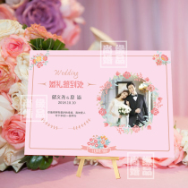 Wedding sign-in table seat card Wedding table card table card Creative table card custom with wooden frame 20x29cm