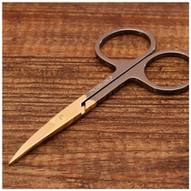  Stainless steel round head scissors mens nose hair trimmer womens small beauty scissors eyebrow trimming manual