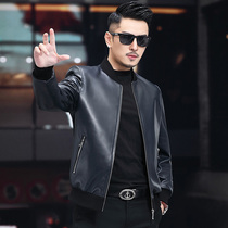 (Fashion style)2021 spring new leather leather clothes mens Haining sheepskin jacket baseball uniform thin jacket