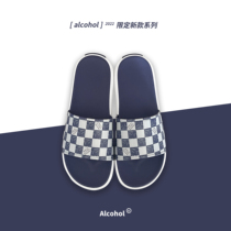 Alcohol 2022SS spelled-board lattice retro hip-hop with waterproof bathroom slippers outside the tide