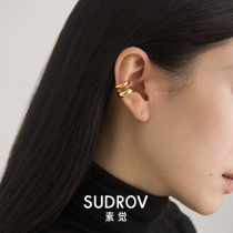 Vegetarian 2021 Fall New Products 925 Pure Silver Fashion Earrings Personality Ear Ornaments Female Tide Without Ear Clip