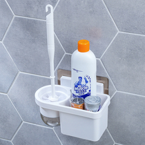 Toilet brush set hole-free toilet wall-mounted shelf replacement head cleaning brush household toilet no dead angle