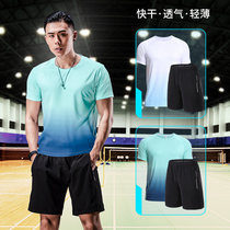 Quick-drying badminton clothes mens and womens custom summer 2021 tennis training game clothes sports suit table tennis clothes printing