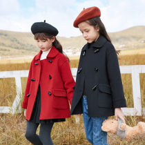 Girls double-sided female cashmere big coat 2022 new spring and autumn foreign air short SKorean version Girl Thickened Jacket