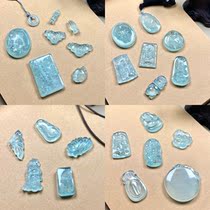 Cuihua (special clearance benefits) Tianqing Frozen Blue Jade Guan Gong Long Brand Enlightenment Landscape Antique Cow Pendant