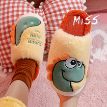 Japan 2021 new slippers women Autumn Winter cute cartoon home wear warm soft bottom couple cotton slippers men