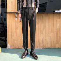 South Korea Naples high-waisted trousers mens slim business casual pants formal Joker small straight suit pants men