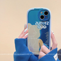 Klein Blue Tide Card Violence Bear Bracket Rims Apply iphone13promax Apple 12 New 11 Phone Shell X Silicone Xsmax Female Xr Soft Creative Cartoon Cute Full Bag