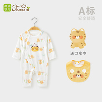 Micro-Lion Shepherd Year of the Year Baby Conjoined Spring Summer Thin Length Sleeves Pure Cotton Tiger Baby Air Conditioning Clothes Summer Clothing