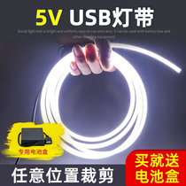led rechargeable USB lamp with 5V battery super bright flexible neon silicone soft light with strip unplugged Wireless