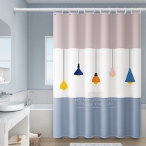 Bathroom Bath Curtain Partition Toilet Mildew Suit Free of perforated door curtain Hanging Curtain Upscale Waterproof Cloth Bath curtains