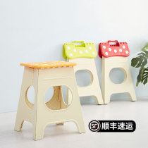 Yingxin thickened plastic folding stool household high dining table stool portable outdoor Mazar portable household bench