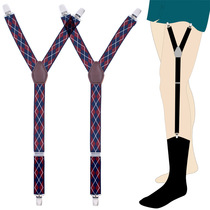 Mens shirt clip anti-wrinkle non-slip garter belt no leg comfortable style y elastic shirt with socks fixing strap