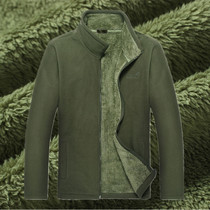 Autumn and winter outdoor fleece jacket mens coat cardigan plus velvet thick size warm breathable fleece soft shell coat