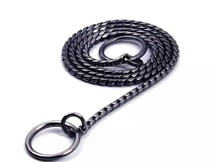 Race-level snake chain stainless steel P-chain medium and large dog pet training dog dog chain traction rope does not clip Mao Pedi