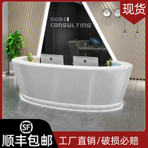 Paint curved reception desk Reception desk Intermediary training institutions Company bar Beauty salon Hotel cashier