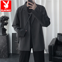 Playboy Blazer Blazer mens spring and autumn loose fashion brand ins jacket Korean version of the trend handsome casual suit