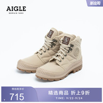 AIGLE AIGLE TENERE 2W women waterproof anti-fouling high boots canvas Outdoor sneakers Oak shoes Classic
