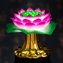 led lotus lamp Buddha front white light battery plug-in long Ming lamp Buddha Temple Dharma meeting for Buddha lotus lamp